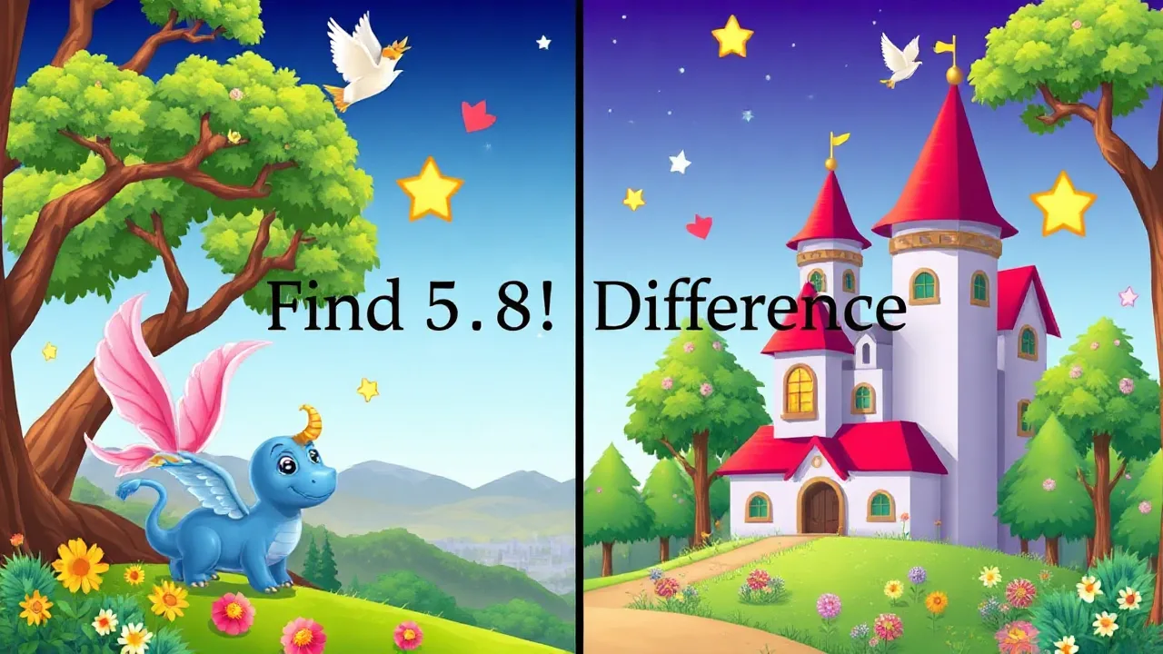 Fairy Tale Find 5 Differences: A Fun Arcade Challenge for Kids image