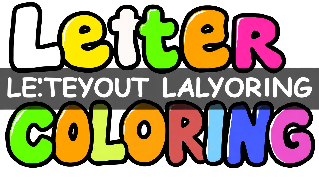 Letter Layout Coloring Brings Arcade Fun to Kids Coloring image