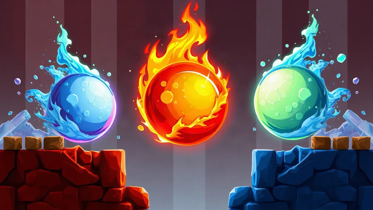 Fire and Water Ball Brings Fiery Arcade Action for Two Players image