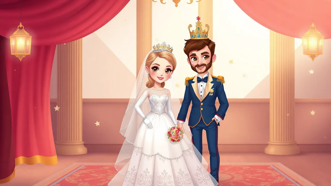 Design the Perfect Royal Couple Wedding Invitation in This Fun Arcade image