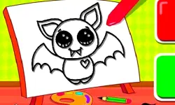 Easy Kids Coloring Bat