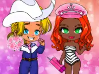 Blonde Chibi Fashion Show background